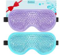 BeeVines Cooling Eye Mask, 2 Pack Gel Cold Eye Mask for Puffy Eyes, Face Mask for Dark Circles, Dry Eyes, Cold & Warm Sleep Compress for Post Surgery, Puffiness, Allergies (02 Blue & Purple)