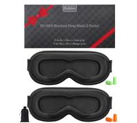 BeeVines Sleep Mask, 2 Pack 100% Blackout Eye Masks for Sleep 3D Sleep Mask for Women Men, Zero Eye Pressure Sleeping Mask for Side Sleepers, Eye Shade Cover Includes Travel Pouch (Black & Black)