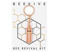 Beevive The Original Bee Revival Kit - Rose Gold keyring containing a bee food syrup to help a tired bee