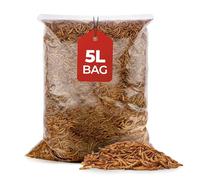 Beewarm Dried Mealworms for Wild Birds 5L Bag - Premium Meal Worms for Chickens Garden Birds - High Protein Bird Food Mealworms - Natural Worms for Birds Robins Crows