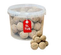 Beewarm Premium Wild Bird Food - Fat Balls for Birds - High Energy, No Mess Bird Feed (5L Tub, Fat Balls)