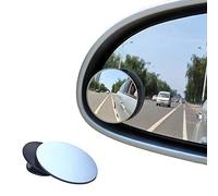 BEEWAY Blind Spot Mirrors, Round Frameless 360° Rotate Sway Adjustable HD Glass Convex Mirror Maximize RearView Universal for Car SUV Trucks Traffic Safety - Pack 2