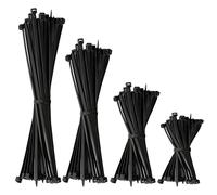 BEEWAY Cable Ties Black - 120 Pack 3.6mm Zip Ties, Tie Wraps for Home, Office, Garden, Assorted in Sizes 100mm, 150mm, 200mm, 300mm (30pcs/Size)