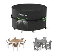 BEEWAY Garden Furniture Cover With Air Vent, Waterproof Patio Rattan Sofa Table Chair Set Cover - 420D Oxford Fabric, Windproof - ?190x82cm