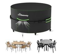 BEEWAY Garden Furniture Cover With Air Vent, Waterproof Patio Rattan Sofa Table Chair Set Cover - 420D Oxford Fabric, Windproof - Φ230x102cm