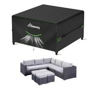 BEEWAY Garden Furniture Cover With Air Vent, Waterproof Patio Rattan Sofa Table Chair Set Cover - 420D Oxford Fabric, Windproof - 250x250x92cm