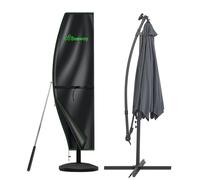 BEEWAY Garden Parasol Cover Waterproof, Outdoor Cantilever Parasol Cover with Zipper and Rod Fit for 1m to 3m Banana Patio Umbrella - 210D Oxford Fabric, Anti-UV , Windproof - 205 x 45/75/32cm