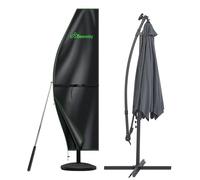 BEEWAY Garden Parasol Cover Waterproof, Outdoor Cantilever Parasol Cover with Zipper and Rod Fit for 2m to 4m Large Banana Patio Umbrella - 210D Oxford Fabric, Anti-UV , Windproof - 280 x 40/80/50cm