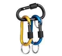 BEEWAY Locking Carabiner, 3 Pack Premium Aluminum Alloy D-Ring Carabiners Key Chain Clip Hook for Camping, Hiking, Traveling, Fishing, Backpack