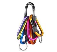 BEEWAY Locking Carabiner, Premium Aluminum Alloy D-Ring Carabiners Key Chain Clip Hook for Camping, Hiking, Traveling, Fishing, Backpack