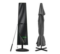BEEWAY Parasol Cover Waterproof, Outdoor Garden Umbrella Cover with Zipper and Rod Fit for 2m to 3m Patio Parasols - 210 Oxford Fabric, Anti-UV ,