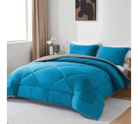 beeweed Single Size Duvet, 10.5 Tog Down Alternative Comforter Set with 1 Pillow Shams, Reversible Coverless Duvet Microfiber Soft Warm Bed Quilt for All Seasons, Machine Washable, 135x200cm