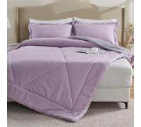 beeweed Summer Duvet Double Size, 4.5 Tog Down Alternative Comforter Set with 2 Shams, Reversible Coverless Duvet Microfiber Soft Bed Quilt for All Seasons, Machine Washable, 200x200cm