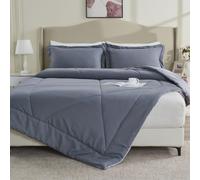 beeweed Summer Duvet Double Size, 4.5 Tog Down Alternative Comforter Set with 2 Shams, Reversible Coverless Duvet Microfiber Soft Bed Quilt for All Seasons, Machine Washable, 200x200cm