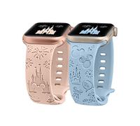 BEEXI 2 Pack Cartoon Engraved Breathable Strap Compatible with Apple Watch