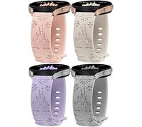 BEEXI 4 Packs Cartoon Engraved Bands Compatible with Samsung Galaxy Watch 7/FE/6/5/4/Active 2 40mm 44mm/Watch 5 Pro 45mm/Watch 6 Classic/Watch 3 41mm Women, 20mm Cute Anime Designer Soft Strap