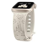 BEEXI Cartoon Engraved Compatible with Apple Watch Straps 38mm 40mm 41mm 42mm Women, Soft Silicone Cute Sport Breathable Replacement Strap for iWatch Series 10 9 8 7 6 5 4 3 2 1 SE, Starlight