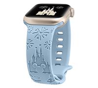 BEEXI Cartoon Engraved Compatible with Apple Watch Straps 49mm 46mm 45mm 44mm 42mm Women, Soft Silicone Cute Sport Breathable Replacement Strap for iWatch Ultra 2 Series 10 9 8 7 6 5 4 3 2 1 SE, Blue