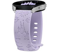 BEEXI Cartoon Engraved Straps Compatible with Samsung Galaxy Watch 7/6/4/5/Active 2 40mm 44mm Women, 20mm Silicone Sport for 6 Classic/5 Pro 45mm/Active 2/3 41mm/FE 40mm, Lavender