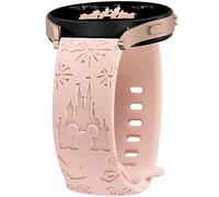 BEEXI Cartoon Engraved Straps Compatible with Samsung Galaxy Watch 7/6/4/5/Active 2 40mm 44mm Women, 20mm Silicone Sport for 6 Classic/5 Pro 45mm/Active 2/3 41mm/FE 40mm, Pink