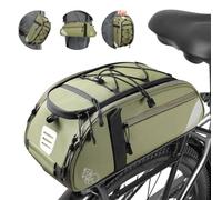 BEEYEO Rear Bike Rack Bag Waterproof Bike Bags with Reflector, Rain Cover & Shoulder Strap for Commuter Travel Outdoor, Green