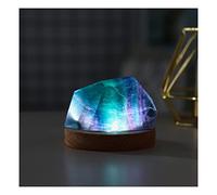 BEEYNG Crystal Stone Natural Colorful Striped Fluorite Fluorite Irregular Crystal Polyhedral Geometry Small Night Lamp Presents