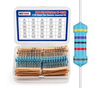BEEYUIHF 1/2W Metal Film Resistor Assortment Kit 30 Values 300Pcs 1/2 Watt Metal Film Fixed Resistors Variety Pack (1K Ohm ~820K Ohm) ±1% Tolerance