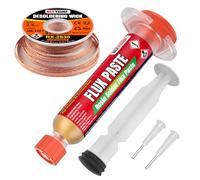 BEEYUIHF 10mL Rosin Solder Flux with 3M/10ft 2.5mm Solder Wick Braid for Electrical BGA PCB LED SMD Soldering Kit