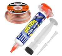 BEEYUIHF 10mL Rosin Soldering Flux with Solder Wick Braid 3M/10ft 2.5mm for Electrical BGA PCB LED SMD Soldering Kit