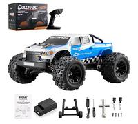 BEEZRC EAZYRC 1/18 RC Monster Truck Fast RC Offroad Brushless RTR Licensed Chevy Colorado 4x4 RC Truck RC 27+ mph Electric Hobby RC Car Waterproof High Speed Remote Control Car for Adults (Blue)