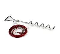 Beeztees Camping Set Anchor Spiral 46Cm + 6M Leash Red For Dogs