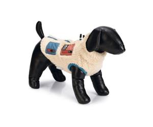 Beeztees Coat for Dogs Plush in Different Sizes, Colour: Beige, Size: 20 cm