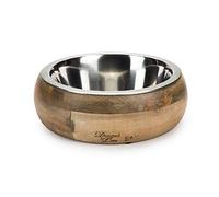 Beeztees Designed By Lotte 2 In 1 Wood/steel Feeding Bowl Mandira, 21cm, clear