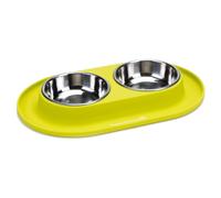 Beeztees Dinner Set Silicone Green 31X19Cm For Dogs, 2X125Ml Bowl Set