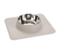 Karlie Stainless Steel Silicone Dex Dog Bowl - 350ml, 14cm diameter Light Grey