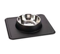Beeztees Dog Bowl Silicone Inox Dex Black 350Ml Non-Slip, Anti-Slip