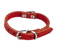 Beeztees Dog Collar Leather Red Adjustable For Dogs - Premium Quality