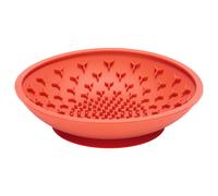 Beeztees Lick Mat Bowl Silicone Red Dog 19X19X4.5 Cm Dishwasher Safe