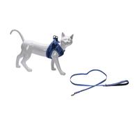Beeztees Premium Parinca Cat Harness With Leash Nylon Blue Reflective