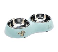 Beeztees Puppy Droppy Dinner Set Dog Bowl Green Stainless Steel Anti-Slip Cap