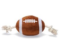 Beeztees Rugby Ball with Rope, Dog Toy, Plush, Brown, 37 x 15 x 15 cm