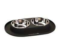 Beeztees Silicone Dinner Set Anthracite For Dogs - Non-Slip, Dishwasher Safe