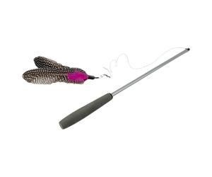 Beeztees Telescopic Cat Fishing Rod Twisty 40-112cm Cat Toy Grey