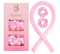 Befana Satin Heatless Hair Curler Set | Heatless Curls Overnight |Hair Curlers to Sleep in | Heatless Curlers and Curling Headband for Soft Curls While Sleeping - Pink