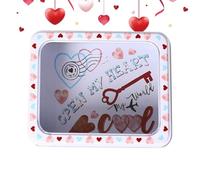 Befeixue Tin Valentine's Day Food Container, Tin Jewellery with Transparent Window for Sweets Chocolate Women Girls Teenagers School Party Birthday