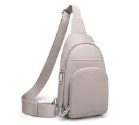 befen Anti Theft Crossbody Bag Women Genuine Leather RFID Women's Cross-body Bags Small Grey Sling Bag for Men with Built in Wallet
