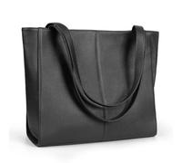 befen Black Tote Bag Genuine Leather Handbags for Women UK Large Tote Bags for Women with Laptop Compartment