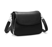 befen Genuine Leather Crossbody Bags for Women Medium Womens Saddle Bag Cross Body Purse with Built in RFID Blocking Wallet, Black