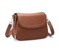 befen Genuine Leather Crossbody Bags for Women Medium Womens Saddle Bag Cross Body Purse with Built in RFID Blocking Wallet, Cognac Brown