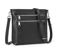 befen Genuine Leather Crossbody Bags for Women, Women's Lightweight Medium Crossbody Shoulder Purses Handbags, Black